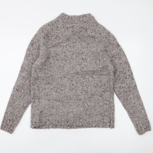 Joules Women's Grey Wool Jumper S Raglan Long Sleeve