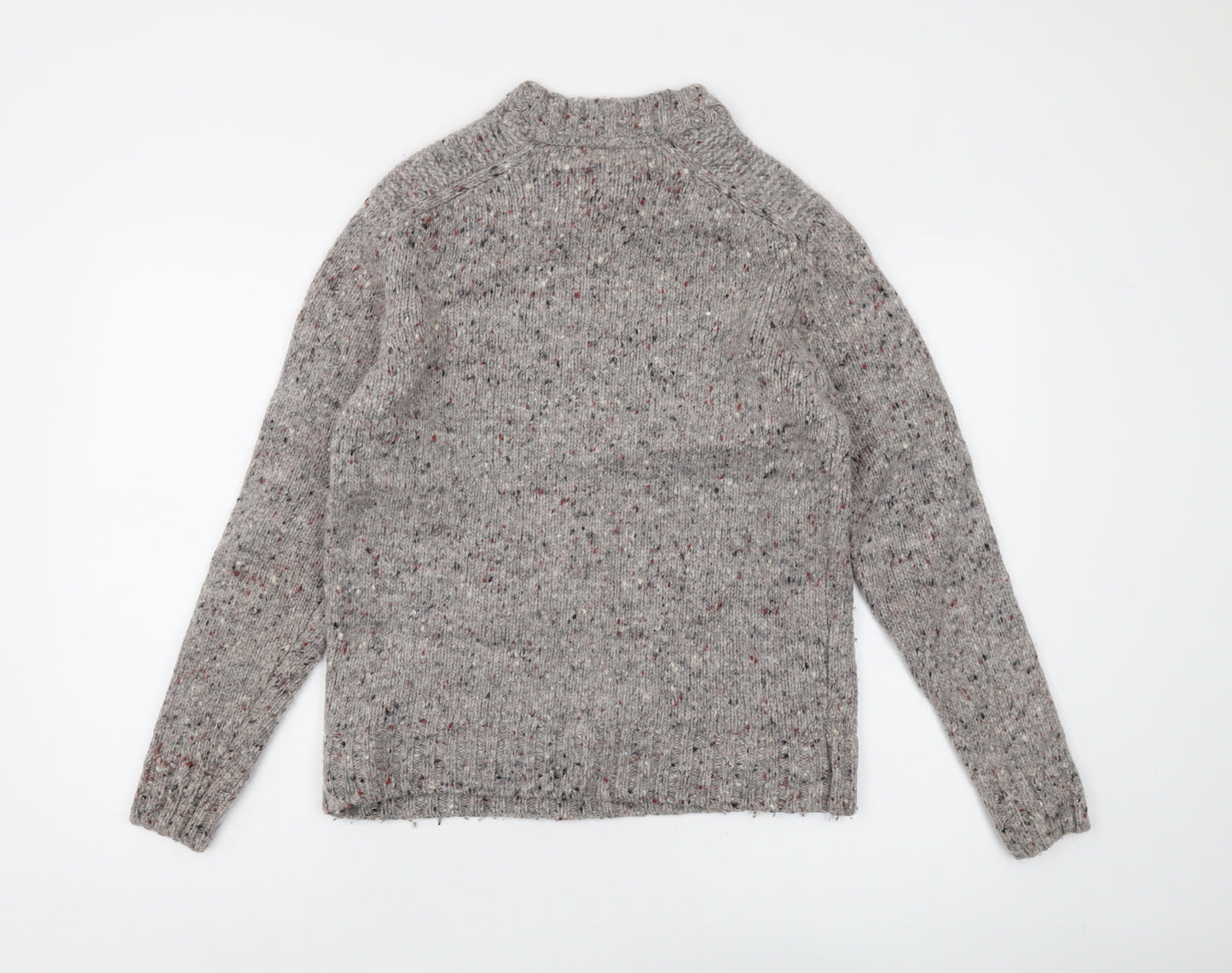 Joules Women's Grey Wool Jumper S Raglan Long Sleeve