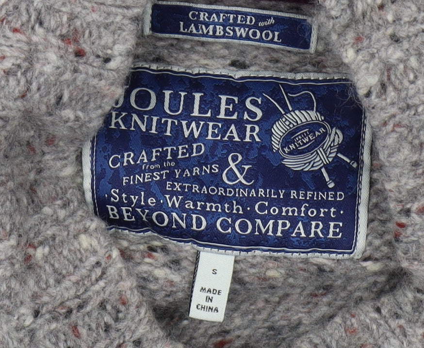 Joules Women's Grey Wool Jumper S Raglan Long Sleeve