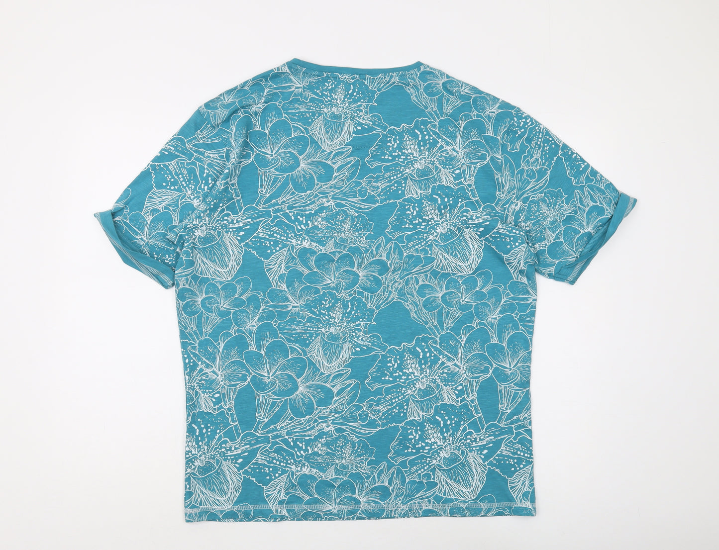 Smith & Jones Men's Blue Floral Print T-Shirt Size L