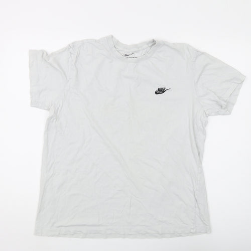 Nike Men's White L Athletic T-Shirt with Logo