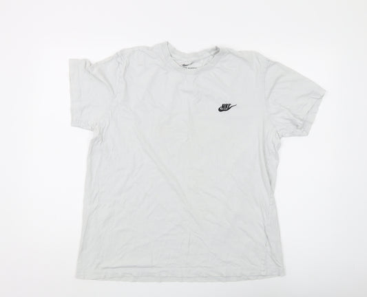 Nike Men's White L Athletic T-Shirt with Logo