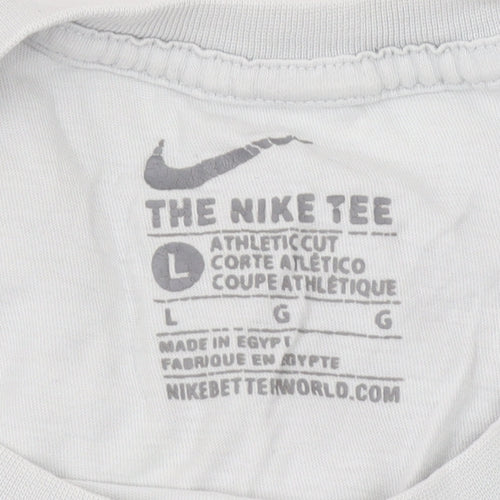 Nike Men's White L Athletic T-Shirt with Logo