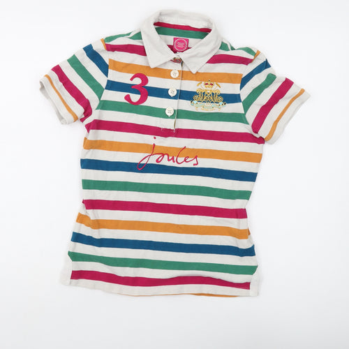 Joules Women's Multicoloured Striped Polo Shirt S