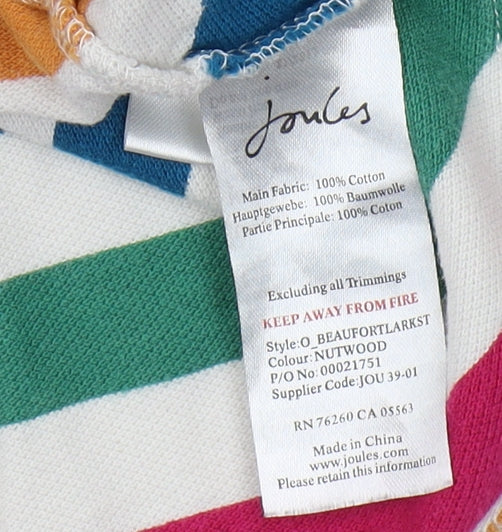 Joules Women's Multicoloured Striped Polo Shirt S