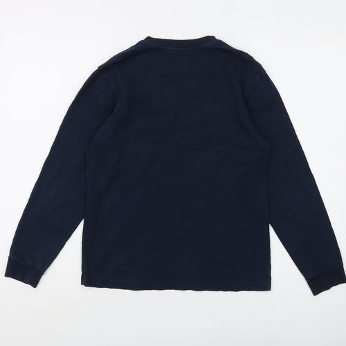 Vans Boys Blue Long Sleeve Logo T-Shirt M Cotton