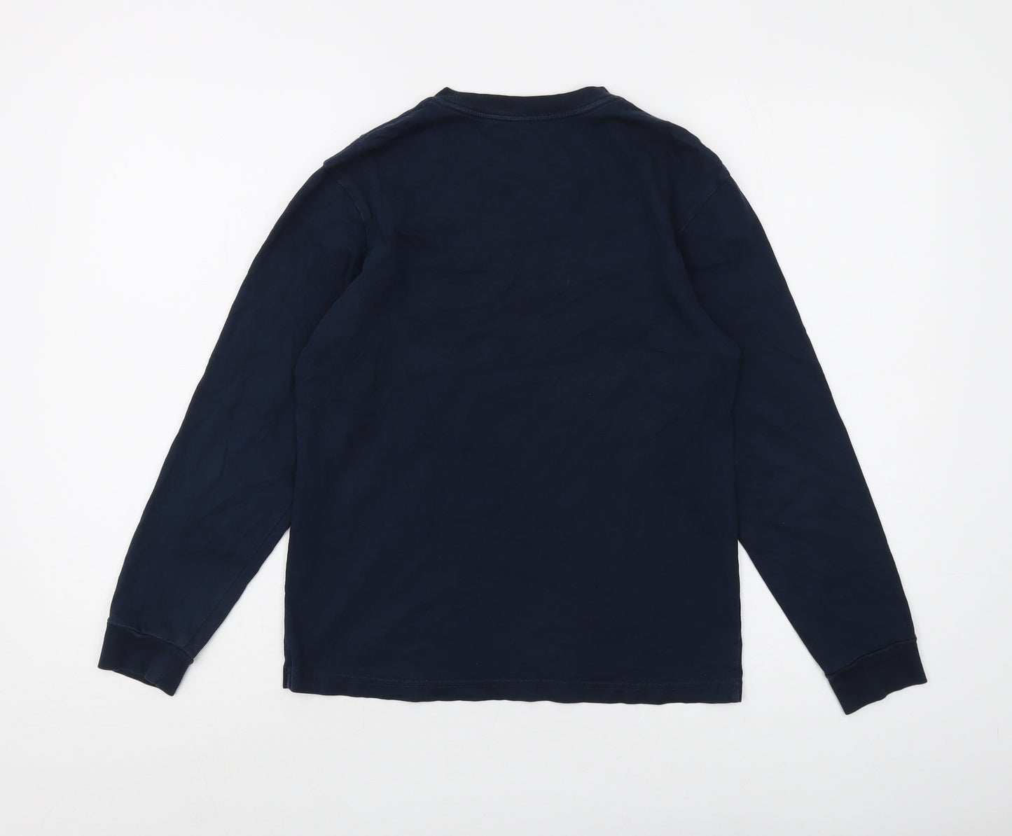 Vans Boys Blue Long Sleeve Logo T-Shirt M Cotton