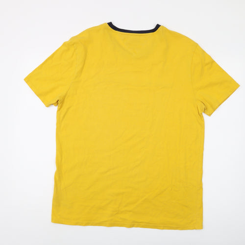 Tommy Hilfiger Men's Yellow Logo T-Shirt L