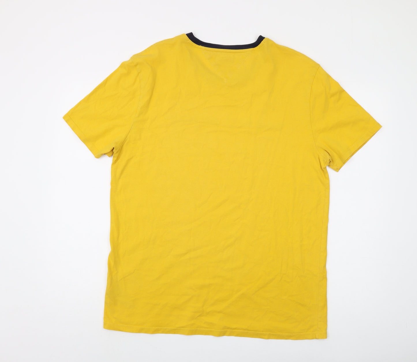 Tommy Hilfiger Men's Yellow Logo T-Shirt L