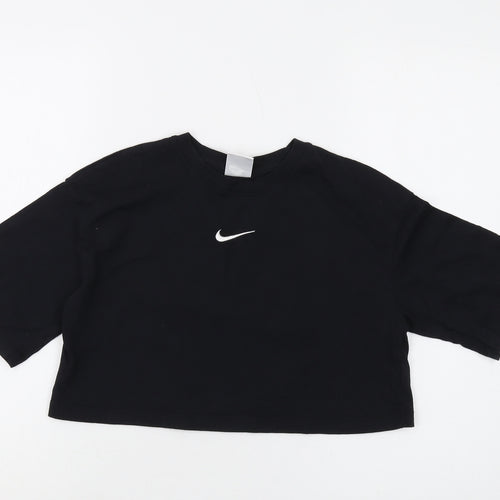 Nike Women's Black Cropped T-Shirt - Size S, Casual Comfort