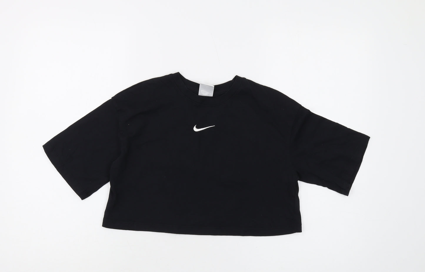 Nike Women's Black Cropped T-Shirt - Size S, Casual Comfort