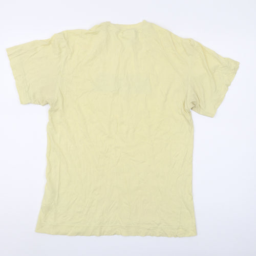 Nike Men's Yellow Cotton T-Shirt, Short Sleeve, Size S