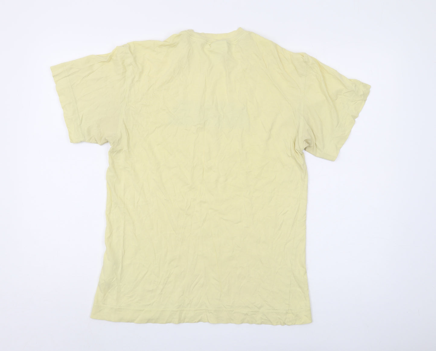 Nike Men's Yellow Cotton T-Shirt, Short Sleeve, Size S