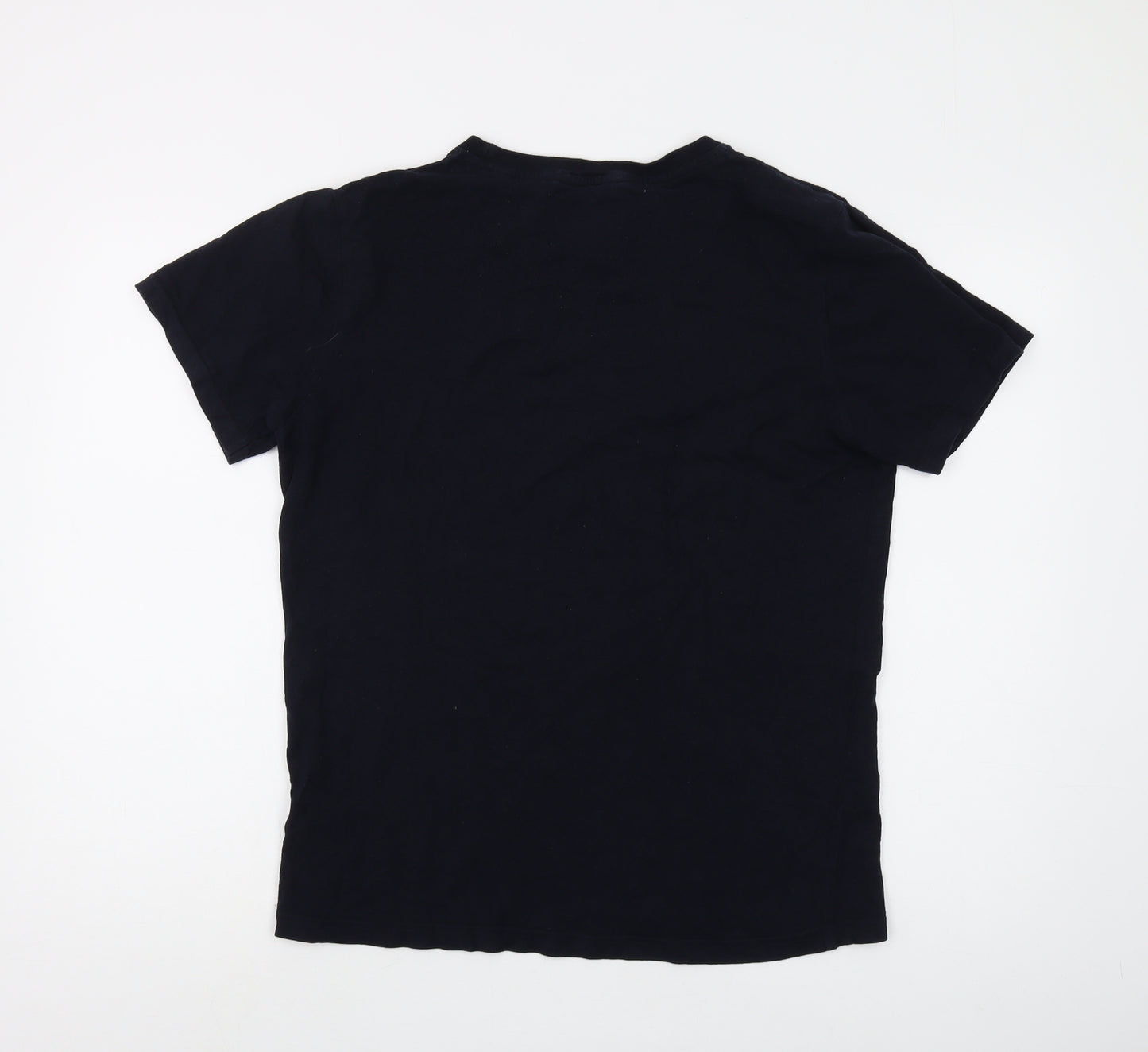 Hikaro Men's Black Crew Neck T-Shirt, Size S