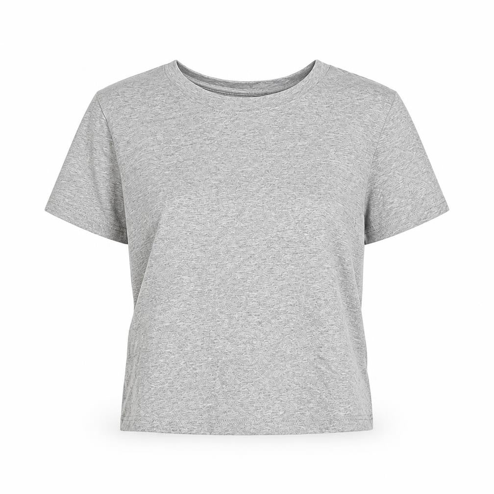 Front view of Hollister Women's Grey Basic T-Shirt M