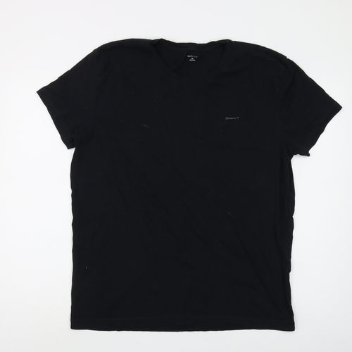 Gant Men's Black XL Crew Neck Logo T-Shirt