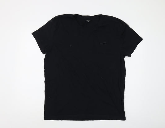 Gant Men's Black XL Crew Neck Logo T-Shirt