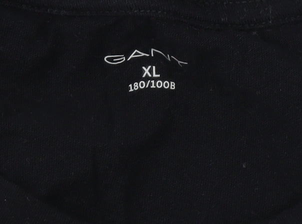 Gant Men's Black XL Crew Neck Logo T-Shirt