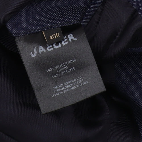 Jaeger Men's Blue Blazer, Size 40, Double-Vented