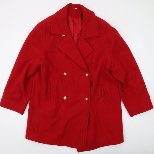 The Edinburgh Collection Women's Red Pea Coat Size 14