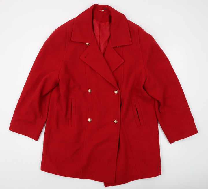 The Edinburgh Collection Women's Red Pea Coat Size 14