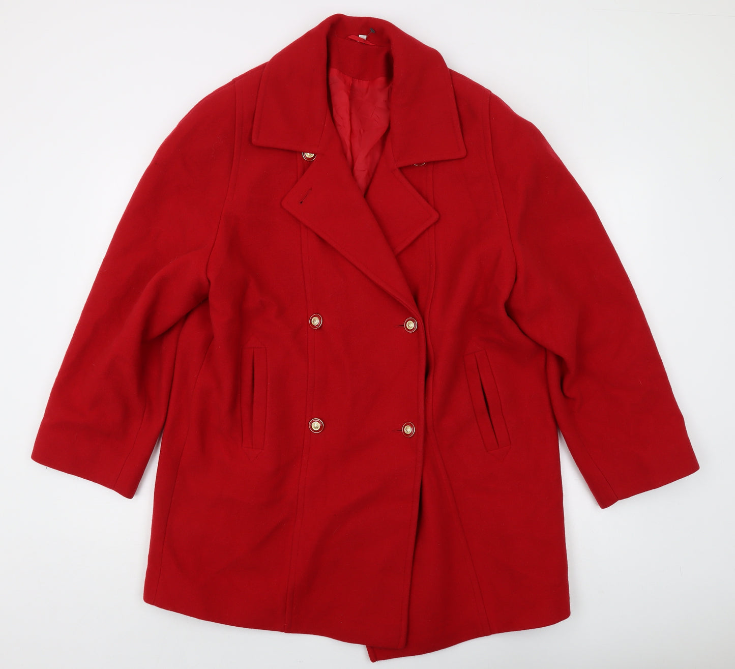 The Edinburgh Collection Women's Red Pea Coat Size 14