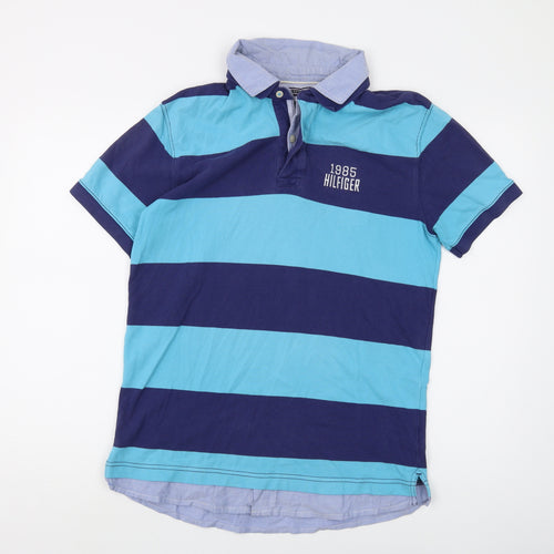 Tommy Hilfiger Men's Blue Striped Polo M