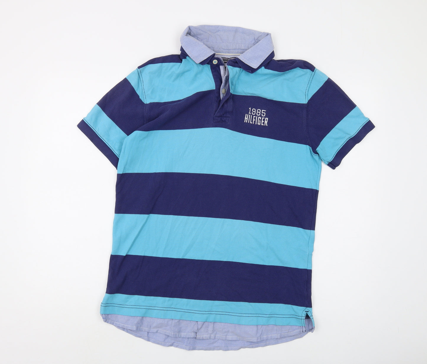 Tommy Hilfiger Men's Blue Striped Polo M