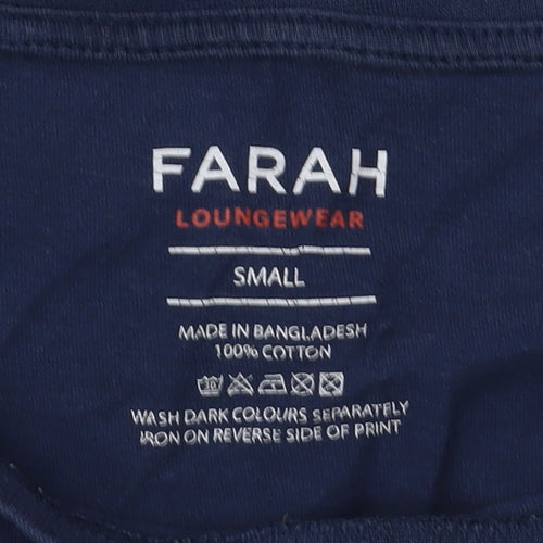 Farah Men's Blue T-Shirt, Size S, Comfortable Cotton