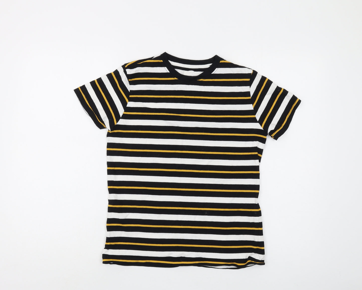 SoulCal & Co Boys Striped Cotton T-Shirt Black White 13Y