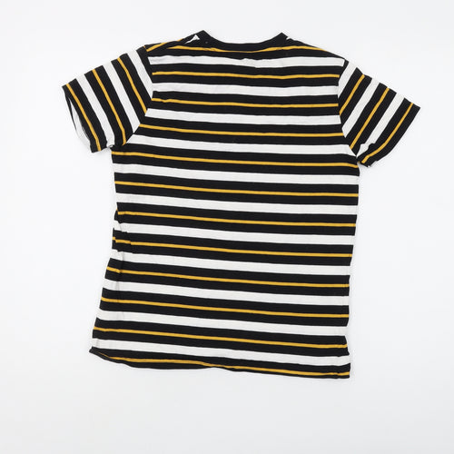 SoulCal & Co Boys Striped Cotton T-Shirt Black White 13Y