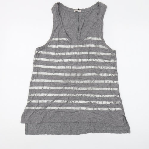 Gap Women's Grey Striped Tank Top - Size M