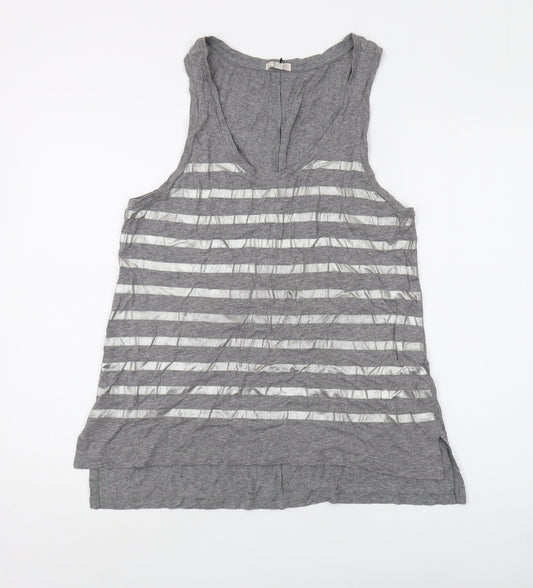 Gap Women's Grey Striped Tank Top - Size M