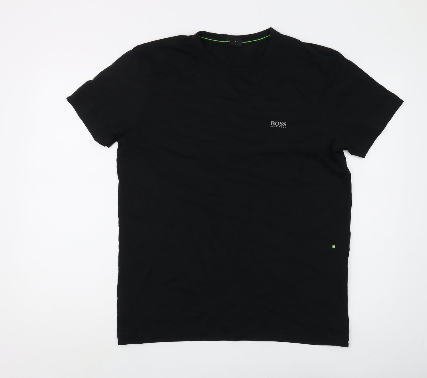 Hugo Boss Men's Black T-Shirt, Size L, Classic Logo