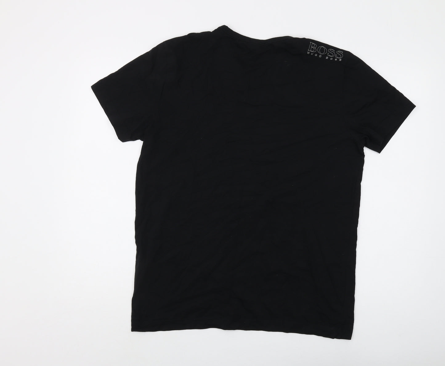 Hugo Boss Men's Black T-Shirt, Size L, Classic Logo