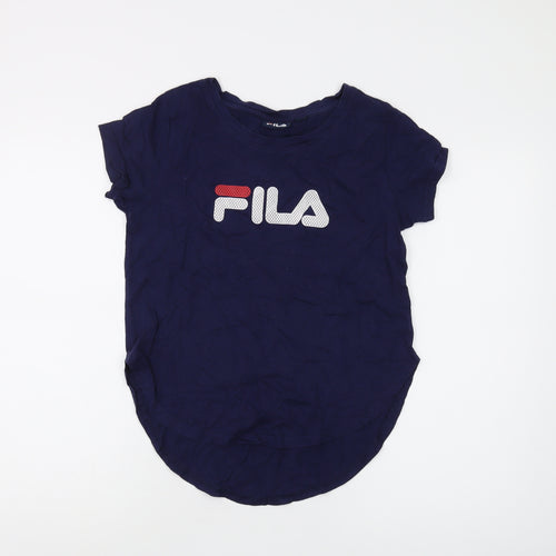 Fila Unisex Blue Cotton T-Shirt, Size S - Classic Casual Wear