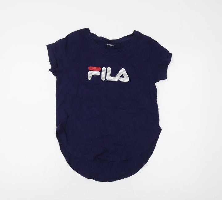 Fila Unisex Blue Cotton T-Shirt, Size S - Classic Casual Wear