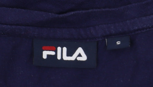 Fila Unisex Blue Cotton T-Shirt, Size S - Classic Casual Wear