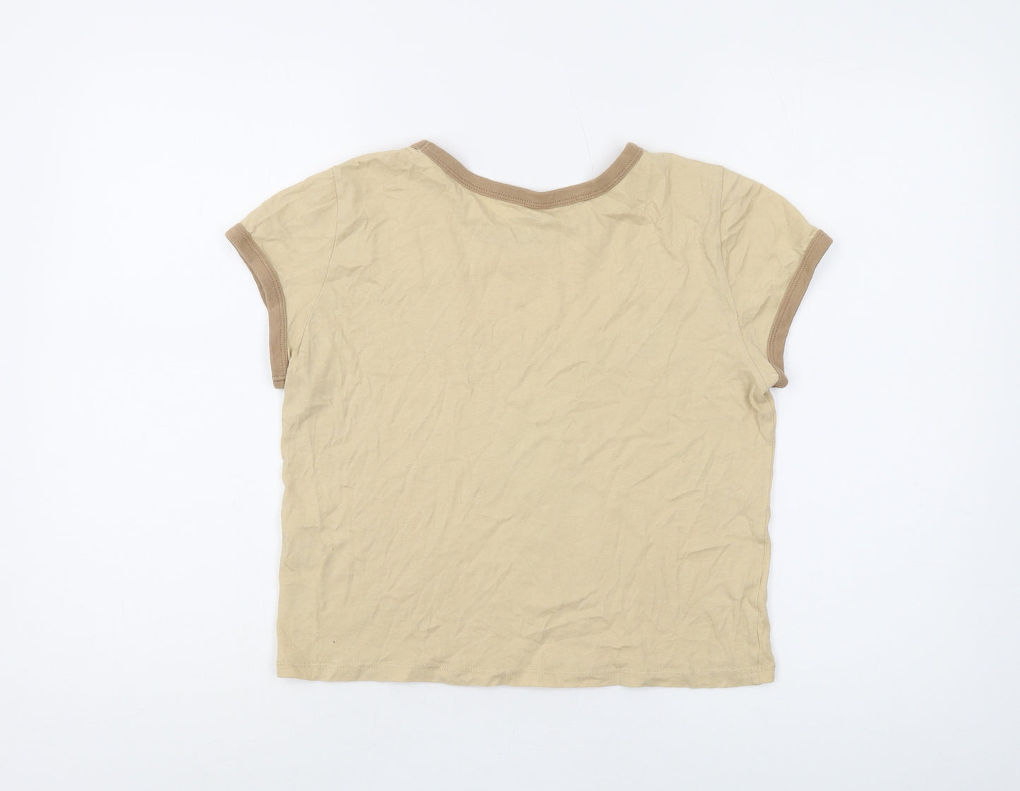 Hollister Women's Beige Ringer T-Shirt M