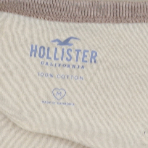 Hollister Women's Beige Ringer T-Shirt M