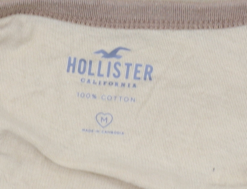 Hollister Women's Beige Ringer T-Shirt M