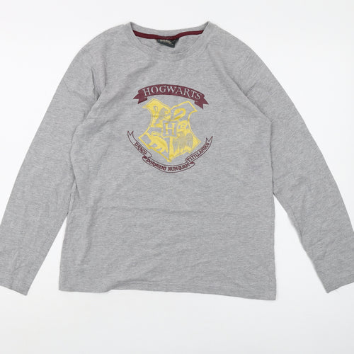 Harry Potter Boys Grey Graphic Print Long Sleeve T-Shirt 12-13Y