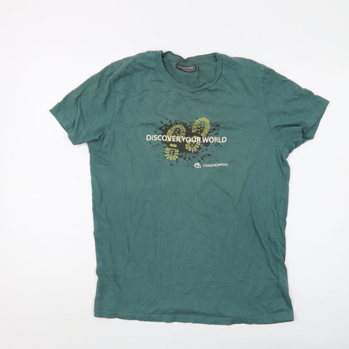 Craghoppers Men's Green Graphic Print T-Shirt L