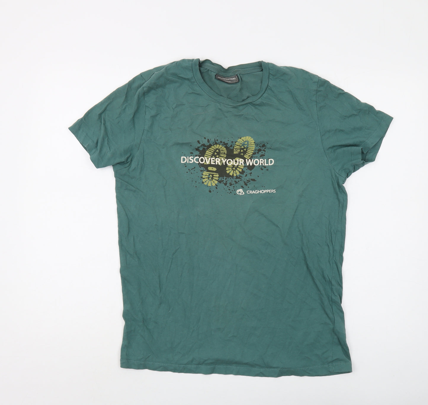 Craghoppers Men's Green Graphic Print T-Shirt L