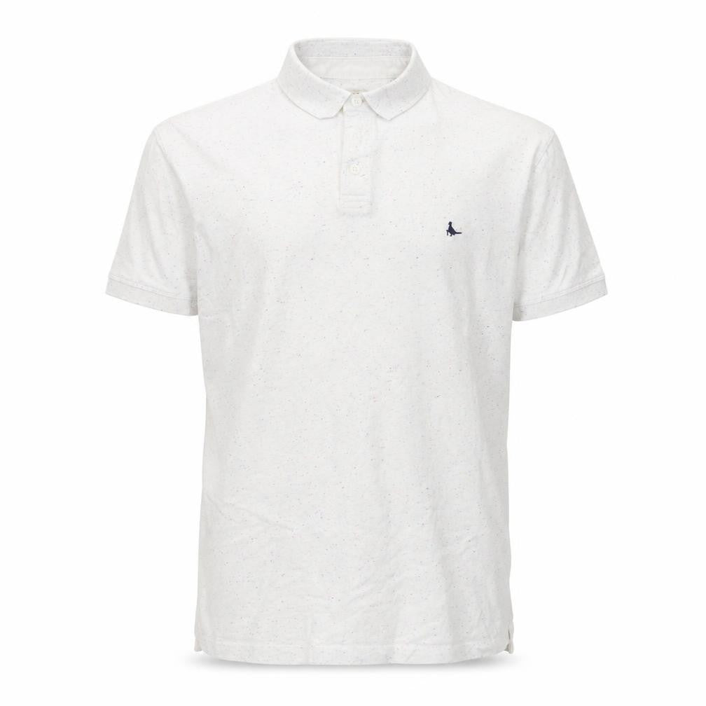 Front view of Jack Wills Men's White Polo M Short Sleeve Cotton