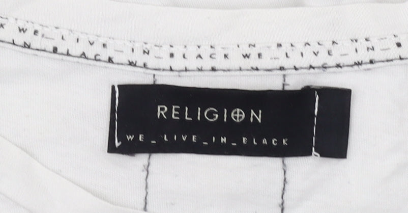 Religion Men's White Crew Neck T-Shirt Size L