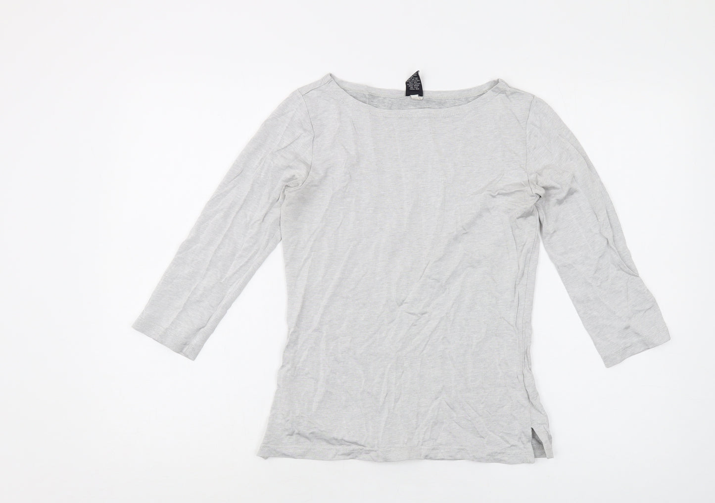 Gap Women's Grey Boat Neck T-Shirt, Size M, 3/4 Sleeve