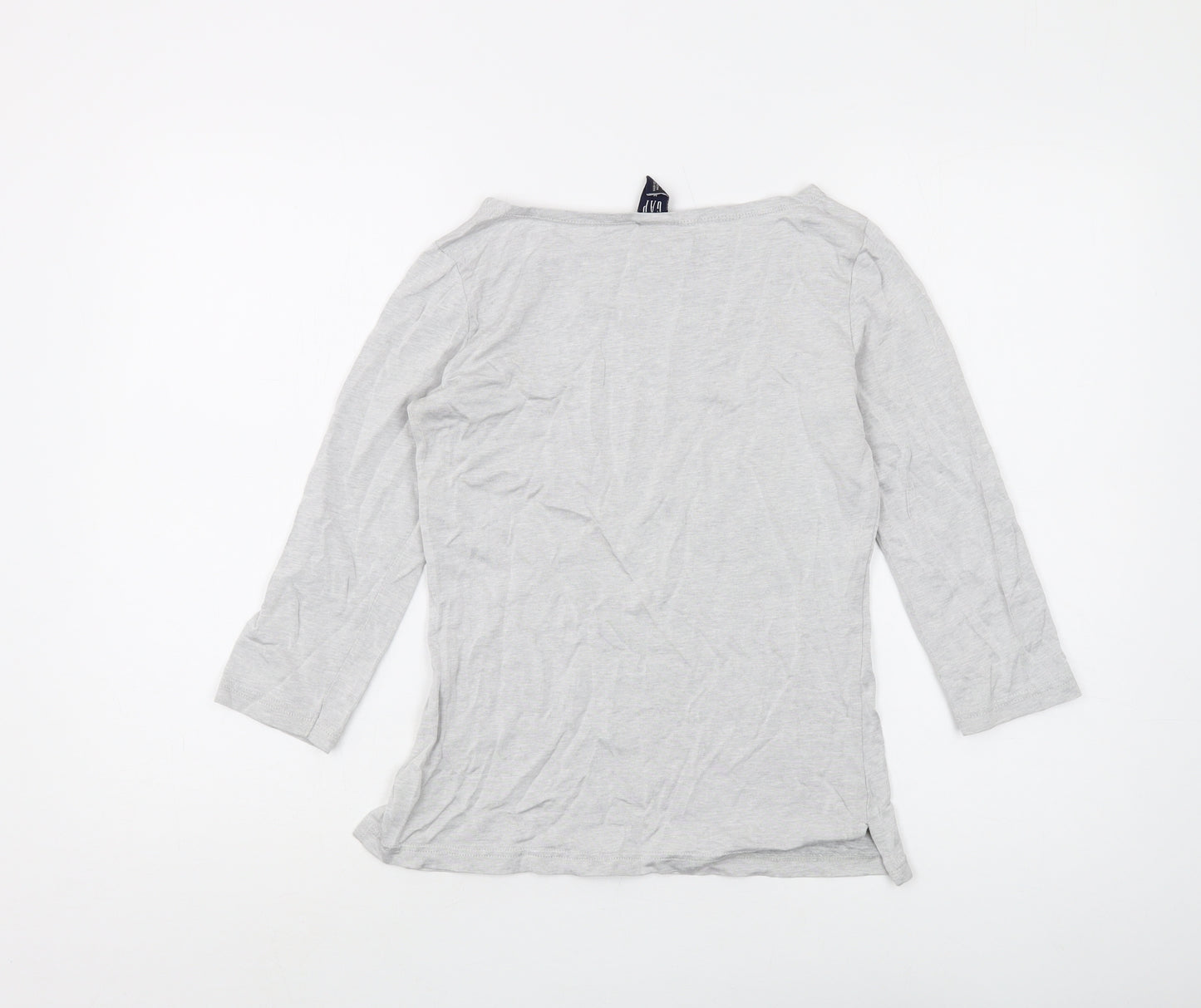 Gap Women's Grey Boat Neck T-Shirt, Size M, 3/4 Sleeve