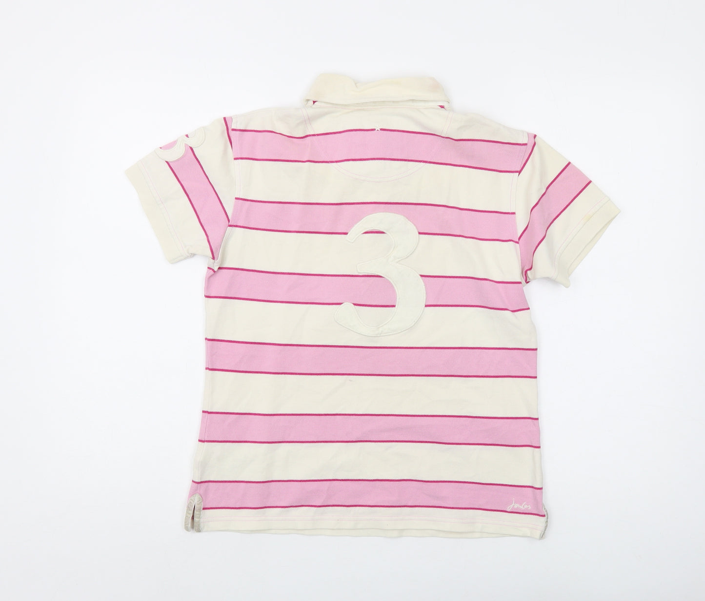 Joules Women's Pink Striped Polo Size 12