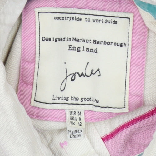 Joules Women's Pink Striped Polo Size 12
